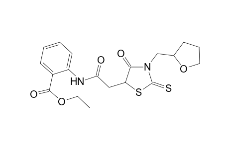 Benzoic acid, 2-[[2-[4-oxo-3-[(tetrahydro-2-furanyl)methyl]-2-thioxo-5-thiazolidinyl]acetyl]amino]-, ethyl ester