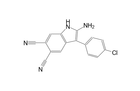 1H-indole-5,6-dicarbonitrile, 2-amino-3-(4-chlorophenyl)-