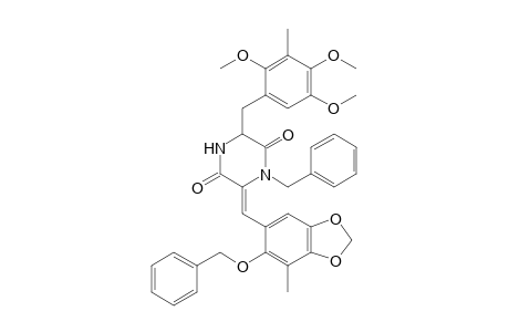 (6Z)-1-benzyl-6-[(6-benzyloxy-7-methyl-1,3-benzodioxol-5-yl)methylene]-3-[(2,4,5-trimethoxy-3-methyl-phenyl)methyl]piperazine-2,5-dione
