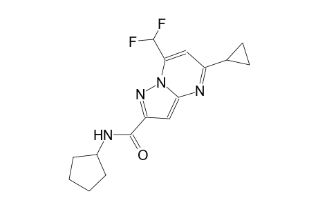 N-cyclopentyl-5-cyclopropyl-7-(difluoromethyl)pyrazolo[1,5-a]pyrimidine-2-carboxamide