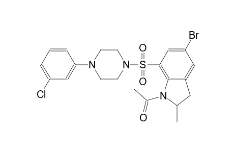 1H-indole, 1-acetyl-5-bromo-7-[[4-(3-chlorophenyl)-1-piperazinyl]sulfonyl]-2,3-dihydro-2-methyl-