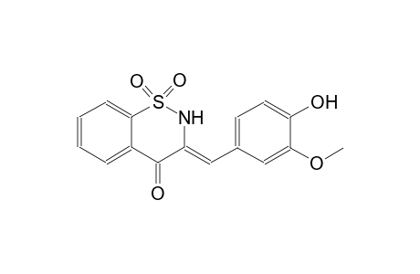 4H-1,2-benzothiazin-4-one, 2,3-dihydro-3-[(4-hydroxy-3-methoxyphenyl)methylene]-, 1,1-dioxide, (3Z)-