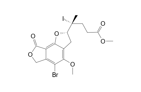METHYL-(S*)-4-IODO-4-(R*)-5-BROMO-4-METHOXY-8-OXO-2,3,6,8-TETRAHYDRO-1H-FURO-[3,4-G]-BENZOFURAN-2-YL]-PENTANOATE