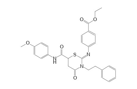 ethyl 4-{[(2Z)-6-[(4-methoxyanilino)carbonyl]-4-oxo-3-(2-phenylethyl)tetrahydro-2H-1,3-thiazin-2-ylidene]amino}benzoate