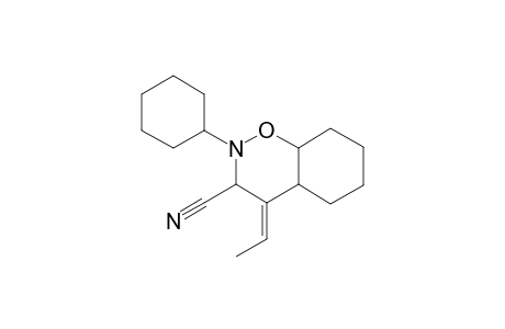 2-Cyclohexyl-4-ethylidene-octahydrobenzo[e][1,2]oxazine-3-carbonitrile