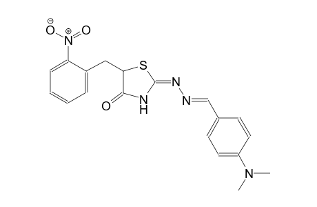 benzaldehyde, 4-(dimethylamino)-, [(2E)-5-[(2-nitrophenyl)methyl]-4-oxothiazolidinylidene]hydrazone