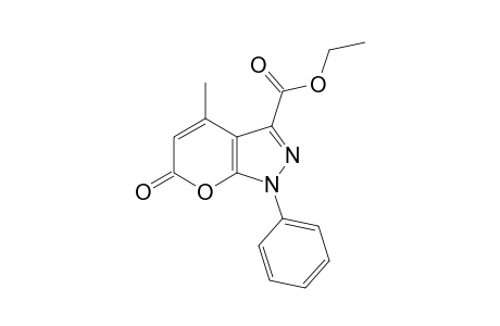 1,6-dihydro-4-methyl-6-oxo-1-phenylpyrano[2,3-c]pyrazole-3-carboxylic acid, ethyl ester