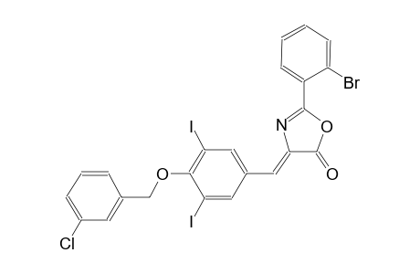 (4Z)-2-(2-bromophenyl)-4-{4-[(3-chlorobenzyl)oxy]-3,5-diiodobenzylidene}-1,3-oxazol-5(4H)-one
