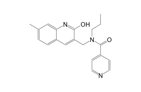 N-[(2-hydroxy-7-methyl-3-quinolinyl)methyl]-N-propylisonicotinamide