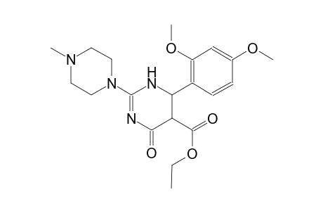 5-pyrimidinecarboxylic acid, 6-(2,4-dimethoxyphenyl)-1,4,5,6-tetrahydro-2-(4-methyl-1-piperazinyl)-4-oxo-, ethyl ester