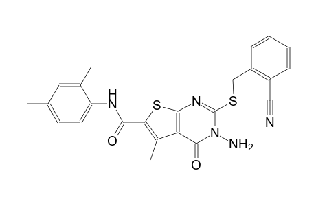 3-amino-2-[(2-cyanobenzyl)sulfanyl]-N-(2,4-dimethylphenyl)-5-methyl-4-oxo-3,4-dihydrothieno[2,3-d]pyrimidine-6-carboxamide