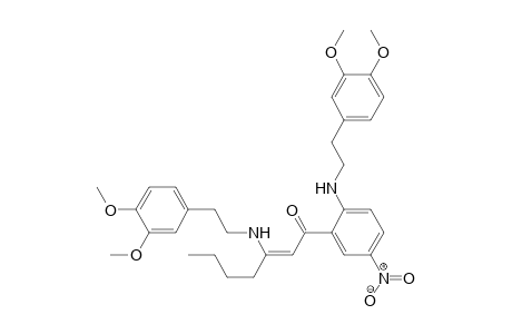 (Z)-3-(3,4-Dimethoxyphenethylamino)-1-(2-(3,4-dimethoxyphenethylamino)-5-nitrophenyl)hept-2-en-1-one