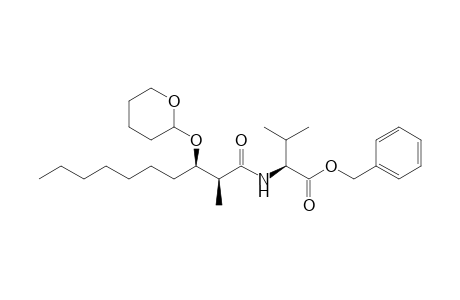 Benzyl (2S)-3-methyl-2-{[(2S,3R)-2-methyl-3-(tetrahydro-2H-pyran-2-yloxy)decanoyl]amino}butanoate