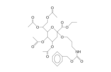 (N-Benzyloxycarbonyl-3-amino-propyl 4,5,7,8-tetra-O-acetyl-3-deoxy-B-D-manno-octulopyranosid)onic acid, ethyl ester