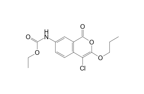 Ethyl N-(4-chloranyl-1-oxidanylidene-3-propoxy-isochromen-7-yl)carbamate