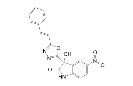 3-Hydroxy-5-nitro-3-{5-[(E)-2-phenyl-1-ethenyl]-1,3,4-oxadiazol-2-yl}-1,3-dihydro-2H-indol-2-one