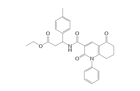 Benzenepropanoic acid, .beta.-[[(1,2,5,6,7,8-hexahydro-2,5-dioxo-1-phenyl-3-quinolinyl)carbonyl]amino]-4-methyl-, ethyl ester