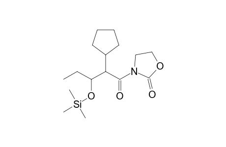 (+-)-erythro-3-(3-Hydroxy-2-cyclopentyl-1-oxopentyl)-2-oxazolidinone trimerhylsilyl ether dev.