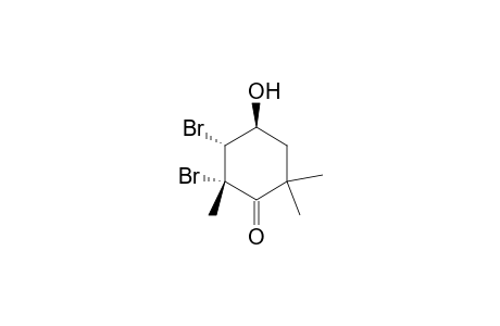 Cyclohexanone, 2,3-dibromo-4-hydroxy-2,6,6-trimethyl-, [2R-(2.alpha.,3.beta.,4.beta.)]-