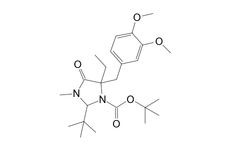 t-Butyl 2-(t-butyl)-5-(3',4'-dimethoxybenzyl)-5-ethyl-3-methyl-4-oxo-1-imidazolidinecarboxylate