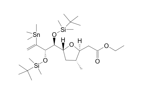 Ethyl 2-((2S,3R,5R)-3-methyl-5-((5S,6S)-2,2,3,3,8,8,9,9-octamethyl-6-(1-(trimethylstannyl)vinyl)-4,7-dioxa-3,8-disiladecan-5-yl)tetrahydrofuran-2-yl)acetate