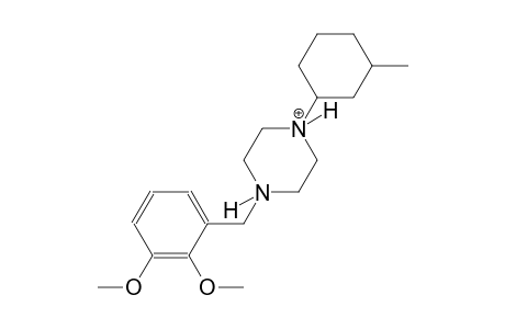 1-(2,3-dimethoxybenzyl)-4-(3-methylcyclohexyl)-1lambda~5~-piperazin-4-ium