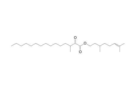 3',7'-Dimethyloct-6'-enyl 3-methyl-2-oxopentadecanoate