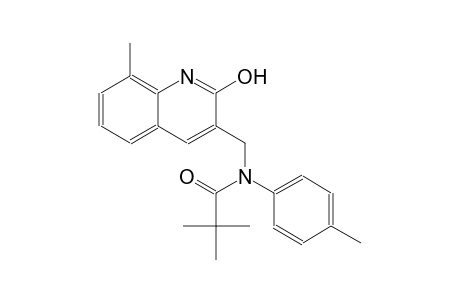 N-[(2-hydroxy-8-methyl-3-quinolinyl)methyl]-2,2-dimethyl-N-(4-methylphenyl)propanamide