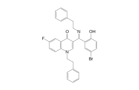 (Z)-3-((5-bromo-2-hydroxyphenyl)(phenethylimino)methyl)-6-fluoro-1-phenethylquinolin-4(1H)-one