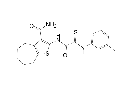 2-[[2-(3-methylanilino)-1-oxo-2-sulfanylideneethyl]amino]-5,6,7,8-tetrahydro-4H-cyclohepta[b]thiophene-3-carboxamide