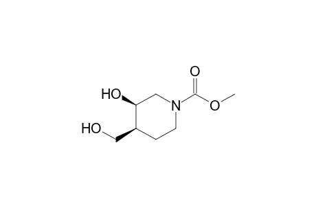(3R,4S)-3-hydroxy-4-(hydroxymethyl)-1-piperidinecarboxylic acid methyl ester