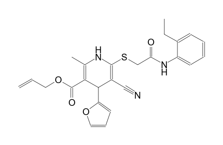 3-pyridinecarboxylic acid, 5-cyano-6-[[2-[(2-ethylphenyl)amino]-2-oxoethyl]thio]-4-(2-furanyl)-1,4-dihydro-2-methyl-, 2-propenyl ester