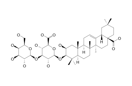 CARYOCAROSIDE_IV-7;3-O-BETA-D-GALACTOPYRANOSYL-(1->3)-BETA-D-GLUCURONOPYRANOSYL-2-BETA-HYDROXYOLEANOLIC_ACID