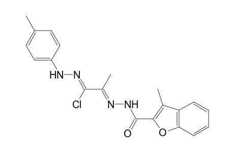 (1Z,2E)-2-{[(3-Methylbenzofuran-2-yl)carbonyl]hydrazono}-N-(4-tolyl)propanehydrazonoyl chloride