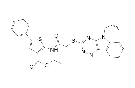 3-thiophenecarboxylic acid, 5-phenyl-2-[[[[5-(2-propenyl)-5H-[1,2,4]triazino[5,6-b]indol-3-yl]thio]acetyl]amino]-, ethyl ester