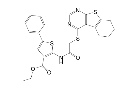 3-thiophenecarboxylic acid, 5-phenyl-2-[[[(5,6,7,8-tetrahydrobenzo[4,5]thieno[2,3-d]pyrimidin-4-yl)thio]acetyl]amino]-, ethyl ester