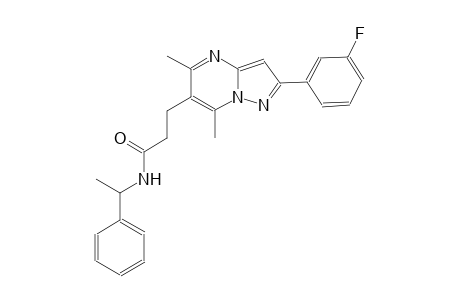 pyrazolo[1,5-a]pyrimidine-6-propanamide, 2-(3-fluorophenyl)-5,7-dimethyl-N-(1-phenylethyl)-