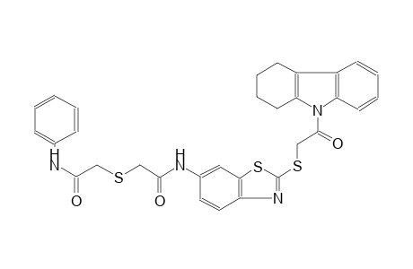N-(2-((2-(3,4-dihydro-1H-carbazol-9(2H)-yl)-2-oxoethyl)thio)benzo[d]thiazol-6-yl)-2-((2-oxo-2-(phenylamino)ethyl)thio)acetamide