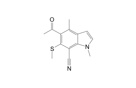 5-Acetyl-7-cyano-1,4-dimethyl-6-(methylyhio)indole