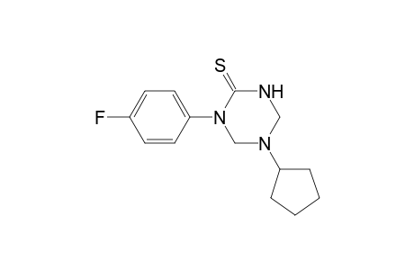 1,3,5-Triazine-2(1H)-thione, 5-cyclopentyl-1-(4-fluorophenyl)tetrahydro-