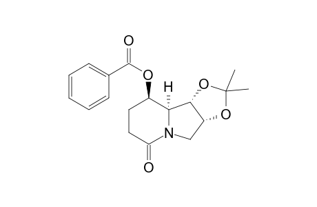 (1S),2(R),8(R),8a(S)-8-(Benzoyloxy)-1,2-(isopropylidenedioxy)octahydro-5-indolizidinone
