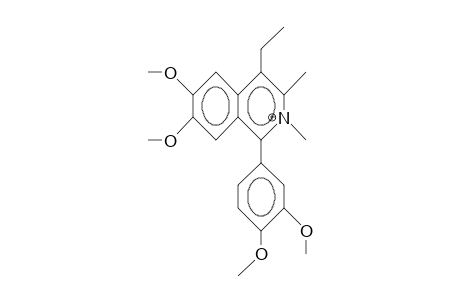 1-(3,4-Dimethoxy-phenyl)-2,3-dimethyl-4-ethyl-6,7-dimethoxy-isoquinolinium cation