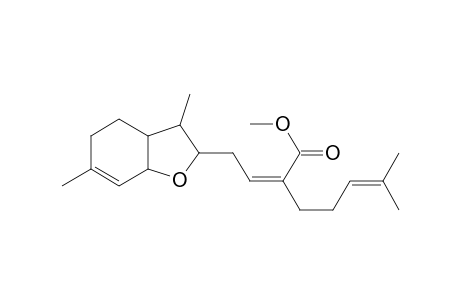 5-Heptenoic acid, 2-[2-(2,3,3a,4,5,7a-hexahydro-3,6-dimethyl-2-benzofuranyl)ethylidene]-6-methyl-, methyl ester, [2R-[2.alpha.(E),3.beta.,3a.alpha.,7a.alpha.]]-