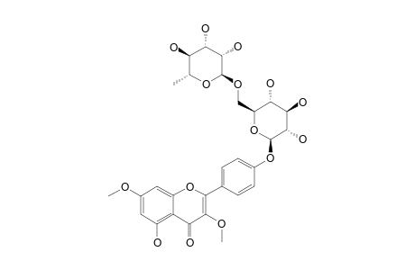 SIPARUNOSIDE;KAEMPFEROL-3,7-DI-O-METHYL-4'-O-BETA-[ALPHA-L-RHAMNOPYRANOSYL-(1->6)]-GLUCOPYRANOSIDE