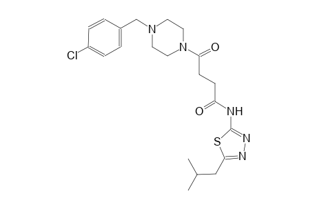 4-[4-(4-chlorobenzyl)-1-piperazinyl]-N-(5-isobutyl-1,3,4-thiadiazol-2-yl)-4-oxobutanamide