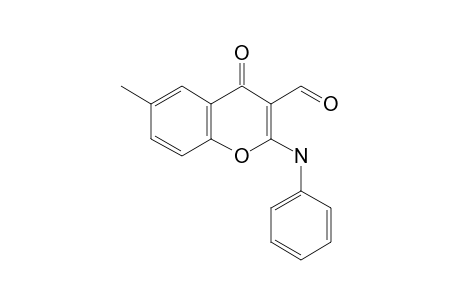 4-keto-6-methyl-2-(phenylamino)chromene-3-carbaldehyde