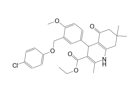 ethyl 4-{3-[(4-chlorophenoxy)methyl]-4-methoxyphenyl}-2,7,7-trimethyl-5-oxo-1,4,5,6,7,8-hexahydro-3-quinolinecarboxylate