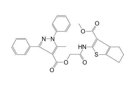 1H-pyrazole-4-carboxylic acid, 5-methyl-1,3-diphenyl-, 2-[[5,6-dihydro-3-(methoxycarbonyl)-4H-cyclopenta[b]thien-2-yl]amino]-2-oxoethyl ester