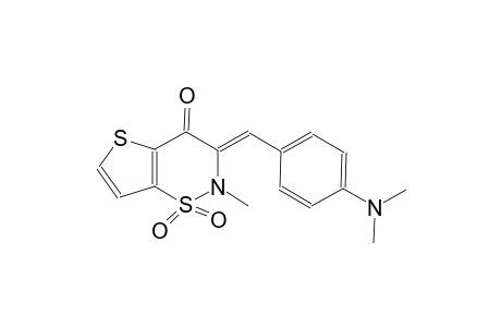 4H-thieno[2,3-e][1,2]thiazin-4-one, 3-[[4-(dimethylamino)phenyl]methylene]-2,3-dihydro-2-methyl-, 1,1-dioxide, (3Z)-