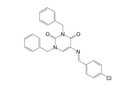 (E)-1,3-dibenzyl-5-((4-chlorobenzylidene)amino)pyrimidine-2,4(1H,3H)-dione